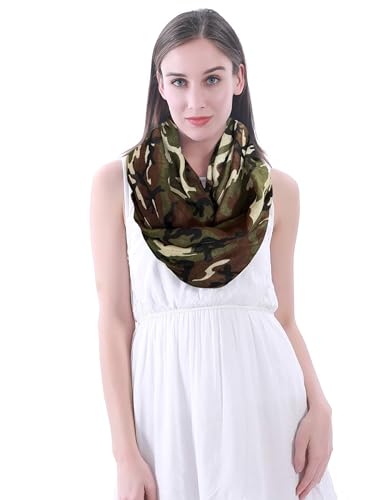 Lina & Lily Camouflage Print Women's Infinity Loop Scarf Lightweight2