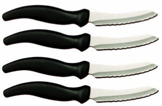 Stainless Steel Steak Knives – Set of 4 Serrated Kitchen Knife Set. Voted Best Kitchen Knife by Product Stop