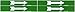 Brady 93257 1-1/8" Height, 7" Width, 1" - 2-1/2" Outside Pipe Diameter, B-946 High Performance Vinyl, White On Green Color Self-Sticking Vinyl Arrow