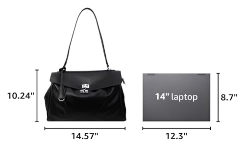 Image of Genuine Leather Tote for Women, Soft Leather Shoulder Bag Large Top Handle Satchel Purse for Ladies Travel Work