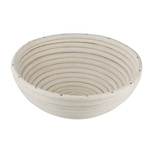 Zenker Cesta de fermentación redonda de 22 cm de diámetro – Cesta de fermentación de ratán natural para pan casero – Suministra oxígeno a la masa para panes sueltos y aireados