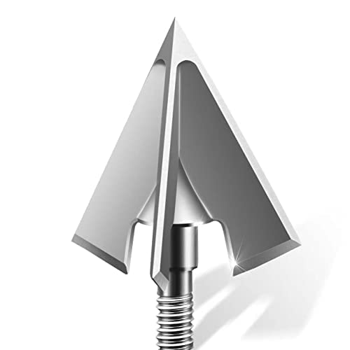 Deepower 4-Pack Archery Broadhead 3 Blade 100Grain Broadhead Solid Hunting Broadhead Fixed 3 Blade 420 Stainless Steel #TOP6