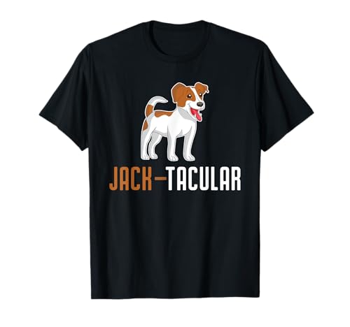 Sei un proprietario orgoglioso e amante degli animali domestici e genitore di un amico cucciolo a quattro zampe? Ti meriti questo divertente design Jack Russell Terrier che mostra un simpatico Jack Russell Terrier che dice Jack TACULAR. Ottieni il tuo spettacolare vestito Jack Russell Dog Lover!