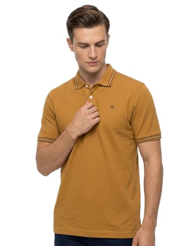 Image of Raymond Men Modern Fit Solid Pattern Pure Cotton Polo Neck Half Sleeve Casual T-Shirt