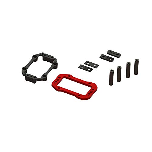 CrazyRacer Supporto Servo In Alluminio Rosso Per Arrma 1/8 Kraton 6S - AR320193 AR320430 - 2
