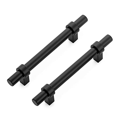 Image of Ravinte 30 Pack 6 Inch Cabinet Pulls Matte Black Kitchen Cabinet Hardware Cupboard Handles with Square Base 6 inch Length,3.75 inch Hole Center