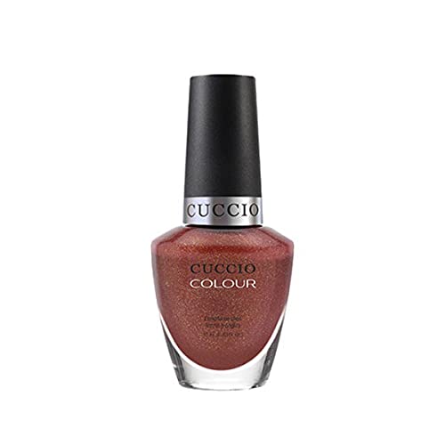 Cuccio Blush Hour | Shimmer Nail Polish Nail Paint | 13ml | Long Lasting, Glossy, Vegan | Paraben Free | No Yellowing | FREE from Harmful Chemicals - Salmon Pink With Gold Shimmer