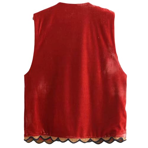 Springcmy Women Embroidered Floral Vest Y2k Vintage Open Front Boho Cropped Waistcoat Cardigan Outerwear Gilet Streetwear2