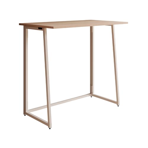 MB Muebles Bonitos, Escritorio Plegable Juvenil Gala para Estudio Ordenador, Diseño Moderno, Patas Plegables de Metal Lacado, Mesa de Melamina Mate, Color Blanco y Sonoma, Ancho 80.5 cm