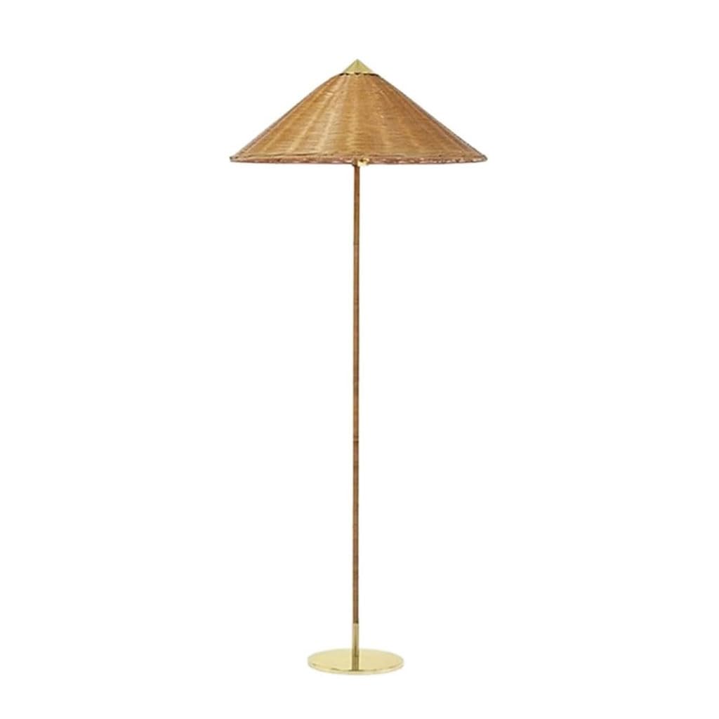 Lámpara de pie Lámpara de pie Alta de ratán Tejida a Mano Lámpara de Poste para Sala de Estar Lámpara de pie de atmósfera Zen Retro