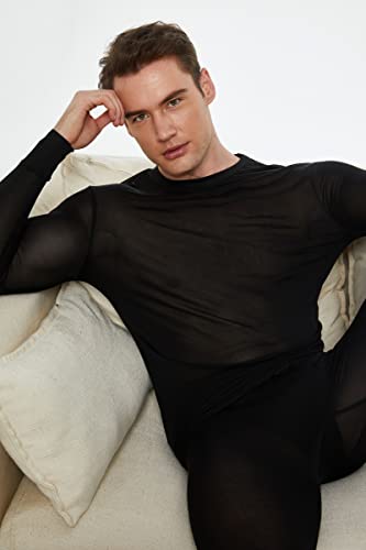 Viamulion Men's Pure Mulberry Silk Knitted Thermal Underwear Top(Top Only)2