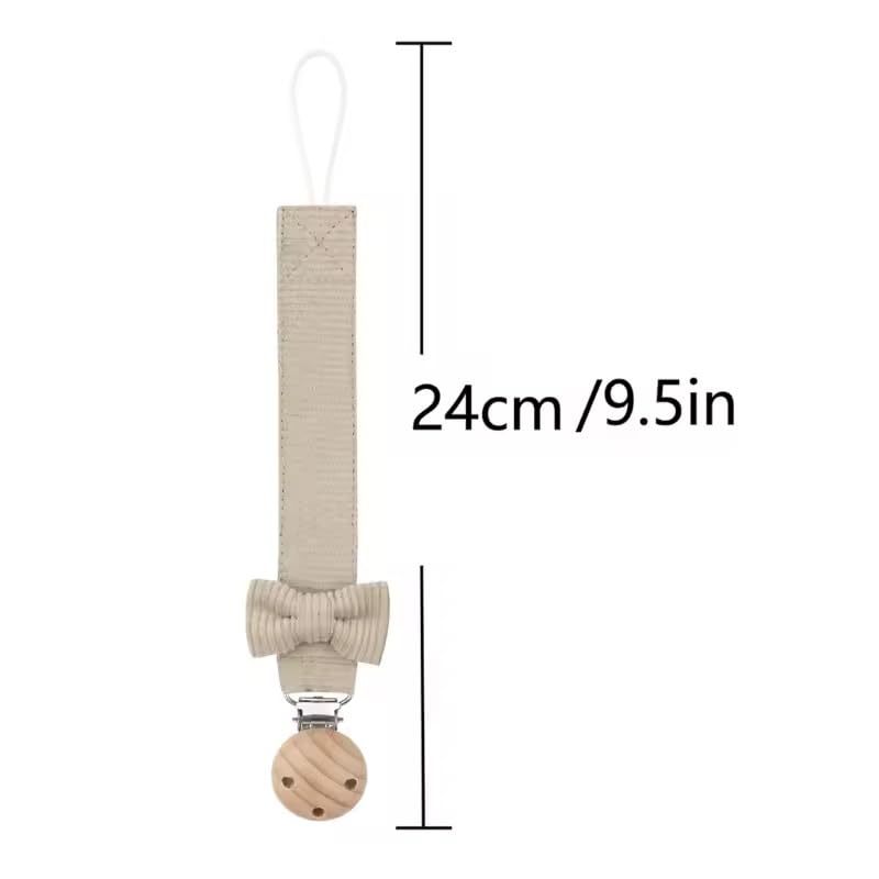 attache tétine personnalisé prénom fille garçon- en velours avec noeud -attache en bois- 9 couleurs de tissu au choix- cadeau naissance personnalisé