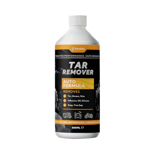 PureSafe Professional Tar & Glue Remover 500ml Powerful Formula Removes Tar Spots Adhesive Oil & Stains from Paintwork Glass & Wheels Fast-Acting Easy-Use Car Cleaner for Cars