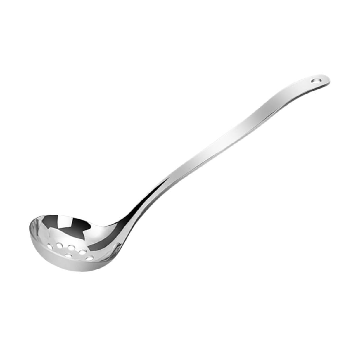 MUCKLILY Stainless Steel Skimmer Spoon Stainless Steel Straining Ladle for Hot Pot Cooking Heat Resistant Easy to Clean Kitchen Gadget for Sifting Liquids and Grease