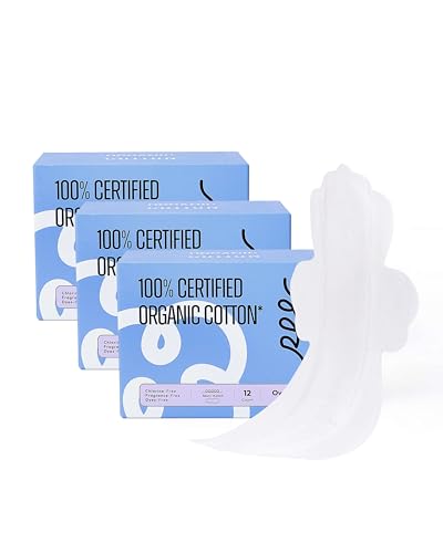 Image of RPE Life 100% GOTS Organic Cotton Overnight Pads, Size 5, 36 Count | Size 5 overnight pads with wings high-capacity absorbency stay-fresh comfort and maximum coverage for sensitive skin