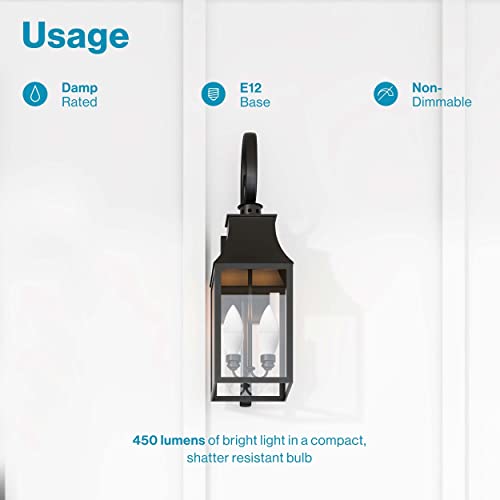 Sunco Dusk To Dawn Light Bulbs Outdoor Light Sensing B11 Led Candelabra Bulb, Photocell Sensor, 5W=40W, 2700K Soft White, 450 Lm, E12 Base, Frosted, Decorative Light For Sconces – Ul 6 Pack #TOP2