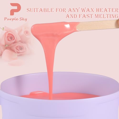 Image of PURPLESKY 5lbs Hard Wax Beads Bulk, Professional Hair Removal Wax Kit for Coarse Hair & Sensitive Skin, Low Temperature, Microwavable, Painless Brazilian, Bikini, Face, Leg, Body Home Use, Pink