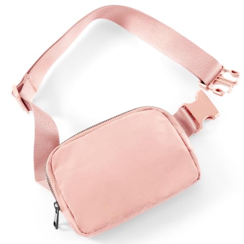 Image of ODODOS Unisex Mini Belt Bag with Adjustable Strap Small Fanny Pack for Workout Running Traveling Hiking, Light Pink