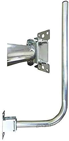 Digitalis Direct Aerial Mast 2’ Foot Bent L Shaped Alloy TV Pole & Bracket Kit for Loft Eaves or Wall etc