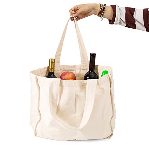 HDNCJFLEQ Sac à provisions en coton divisé en coton pour fruits et légumes - Sac en coton polyester - Sac à provisions multifonction - 19 x 40 x 33 cm Cover