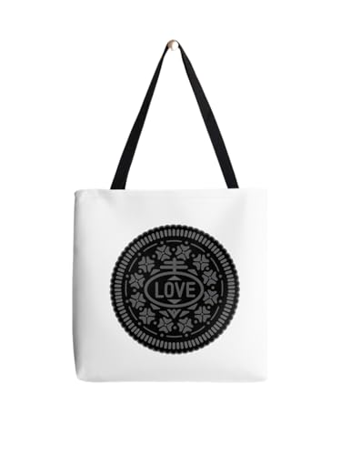 Sac fourre-tout Love Cookie en toile grand format pour le quotidien
