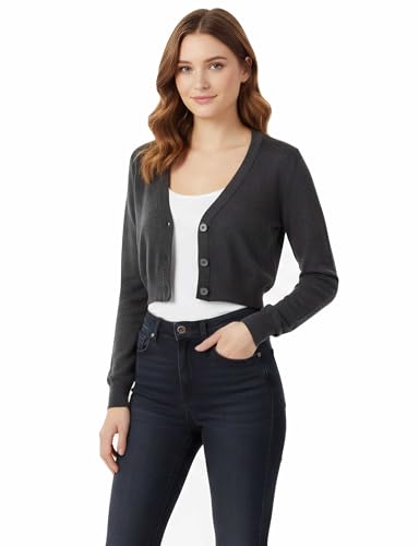 Image of Allsense Women's Cropped Bolero Shrug Cardigan | 3 /4 Sleeve, Button Down, Lightweight Knit Sweater