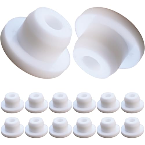 Image of 12 PCS Bathtub Jet Covers Silicone Hole Plug White Tube Plugs Waterproof Bathtub Plug Fit for 14mm Bathtub Hole