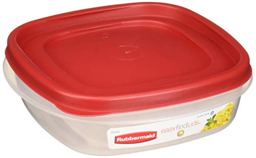 Rubbermaid 608866902584 Easy Find Lids Square 3-Cup Food Storage Container (Pack of 4), Clear - //coolthings.us