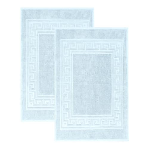 Superior Heavyweight Cotton Bath Mats, Bath Rugs For Bathroom Accessories, Washable Rug For Shower, Toilet, Modern Decor, No Backing, Luxury Hotel And Spa Quality, Set of 2, 22