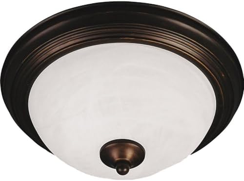 Maxim Essentials-3 Light Flush Mount in Utility Style-Oil Rubbed Bronze Finish-Marble Glass Color