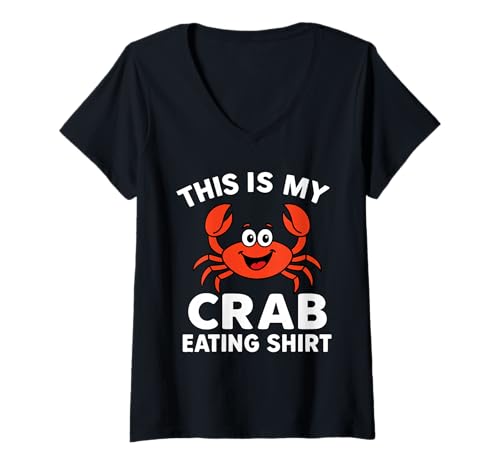 Womens This is My Crab Eating Funny Seafood Lover Men Women Kids V-Neck T-Shirt