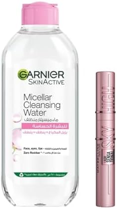 Maybelline New York & Garnier SkinActive Lash Routine - Sky High Mascara with Limitless Length & Volume + Mice