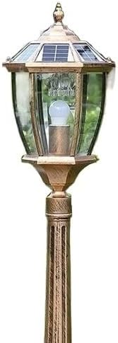 GUOCC Creative Victorian Antique Outdoor Solar Street Lights Waterproof Garden Light European Landscape Path Lamp Retro Post High Pole Lamp Patio Decor Lawn Road Lantern Column Lighting E27 Lights Fix