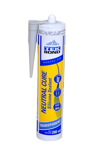 Image of Haxo TekBond Neutral White Silicone Sealant Adhesive Caulk with DIY GUN, Paintable, for General Purpose, Aquarium, Glass to Glass Adhesion Application (White)