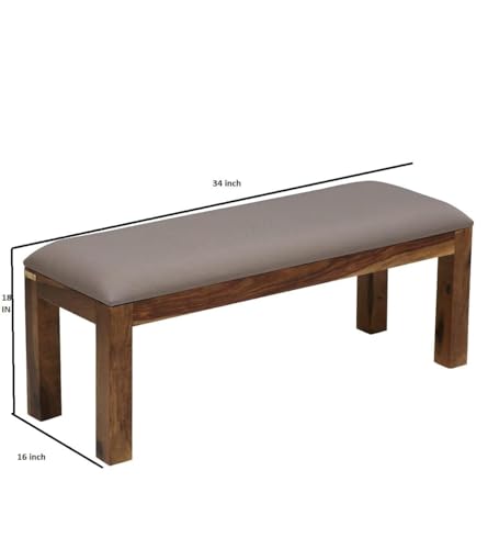 Image of Dining Table Bench Dining Room Living Room | for Seating 2 Person Wooden Bench Home Furniture (Gray Valvet)