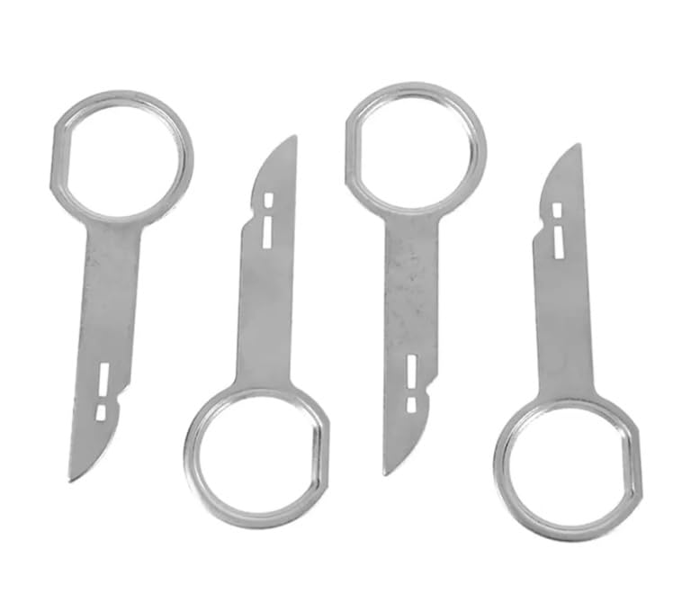 CD Radio Stereo Headunit Removal Release Extraction 4pcs Key Set, Double Single Din 6000 6006 Cdc for Ford Mondeo, Transit, Focus, Fiesta