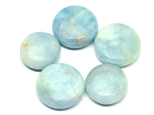 65239 アクアマリン 藍玉 16mm〜22mm 原石 5個セット 穴なし ブラジル産 天然石 パワーストーン
