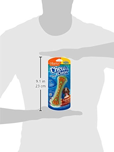 HARTZ-Chew-n-Clean-Dental-Duo-Bacon-Flavored-Dog-Chew-Toy-1-CountPack-of-1Medium HARTZ Chew n Clean Dental Duo Bacon Flavored Dog Chew Toy 1 CountPack of 1Medium