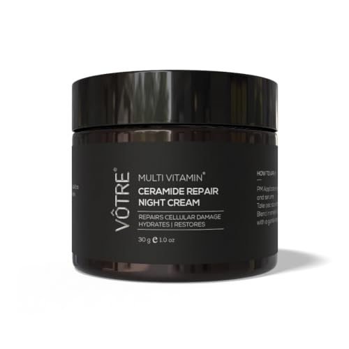 Image of VOTRE Multi Vitamin Ceramide Repair Night Cream | Ceramide Complex, Bakuchiol & Beta Glucans | For Barrier Restoration, Skin Recovery & Deep Nourishment | For Men & Women | 30g