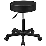 Yaheetech Sgabello con Ruote e Cuscino Spesso, Sedia da Salone con Altezza Regolabile, Sga...