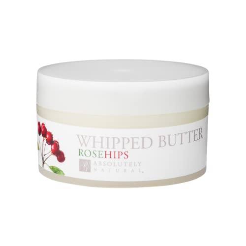 Absolutely Natural - Rose Hips Whipped Body Butter 5oz with Nourishing Shea Butter and Coconut Oil Paraben Free Vegan Made in USA