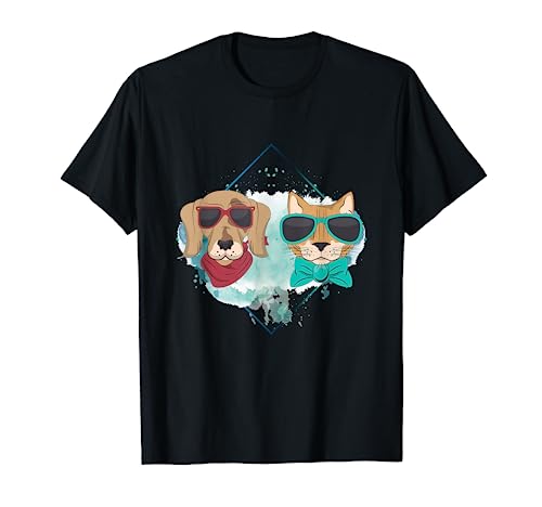 Cat And Dog Friends Cats Lover Dogs Animals Meow Pets Men Women T-Shirt
