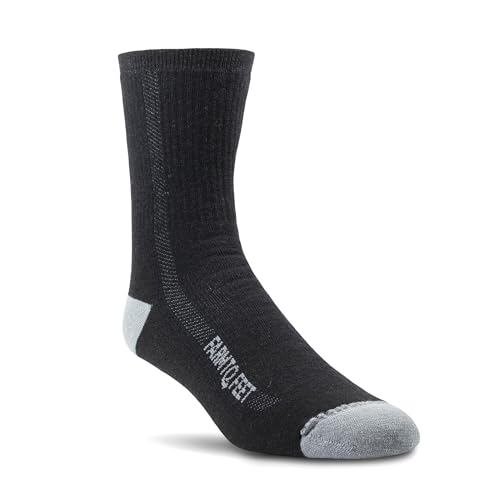 Farm to Feet Unisex Denver MW 3/4 Crew Merino Wool Hiking Socks, Black, Small