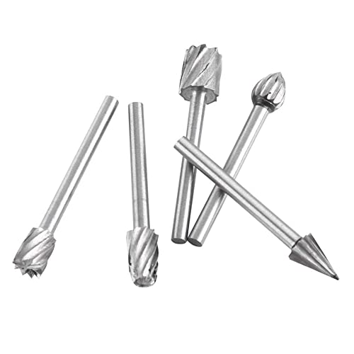 Fräser Set, 10 Stück 1/8 Holzschnitzerei Bohrer Holzfräser für Bohrmaschine, HSS Bitfräsersatz Fell Drahtschleif Polierwerkzeug 39 mm Länge