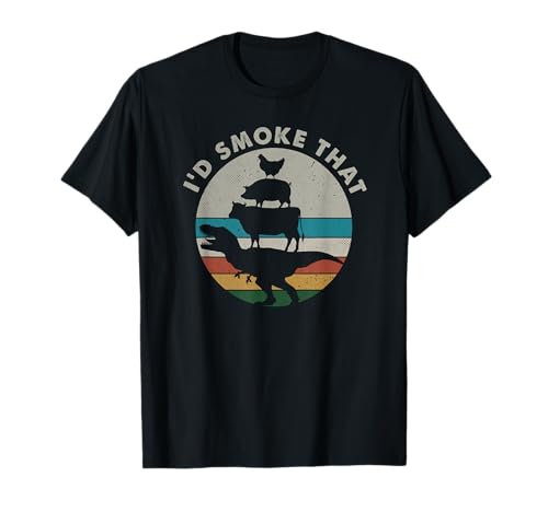 I'd Smoke That Funny BBQ Vintage Meat Smoker Grill Retro Camiseta