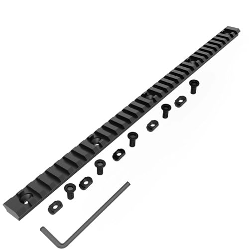 Ltnsimy 34 Slot Aluminum Picatinny Rail Accessories for Mlok, 14 Inch Long Sturdy Guide Rail, Easy to Install and Use, Comes with T-Nuts & Screws & Hex Wrench
