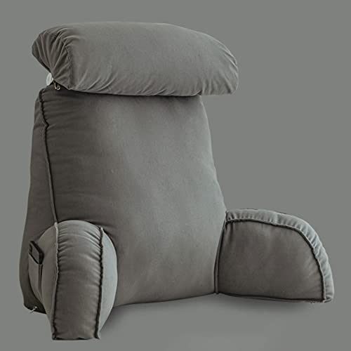 CLEMMO Almohada Lectura Cómoda,Almohadas de Respaldo,Cojín de Soporte Lumbar,Soporte de Espalda con reposabrazos,para sofá/Cama,Leer y Ver la televisión