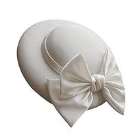 Gogogmee Damen Fascinator Hut FüR Hochzeiten Partys WeißEr Satin Bowler Hut Mit Verstellbarem SchweißBand Eleganter Party Dress FüR Festliche AnläSse Und KostüMpartys