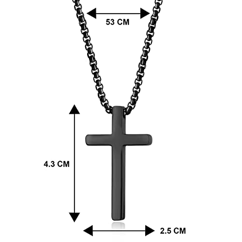 Image of Peora Stainless Steel Christian Cross Pendant Chain Necklace Stylish Jewellery Gift for Men & Women (PX9P48)