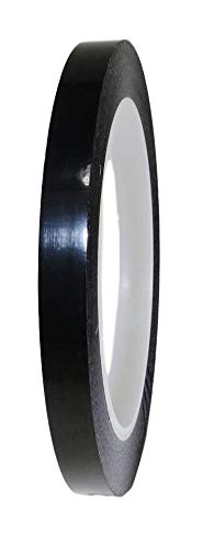 GGR Supplies T.R.U. MMYP-1 Metalized Polyester Film Tapes with Acrylic Adhesive. Multiple Colors Available. 72 Yards. (Black, 1/2 in.)
